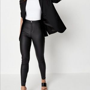 Black Vice High Waisted Coated Skinny Jeans